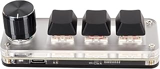 ミニ3キーUSBキーパッド メカニカルゲーミングキーボード マクロプログラム可能 片手操作可能 (3 キー 1 ノブ)