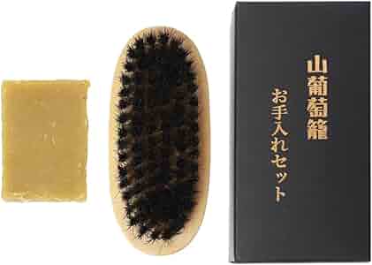 山葡萄かごバッグ　手作り　普段のお手入れ　ケア用　蜜蝋　ブラシ付き　収納袋付き お手入れセット 天然純蜜蝋 豚毛ブラシ お手入れセット 山葡萄