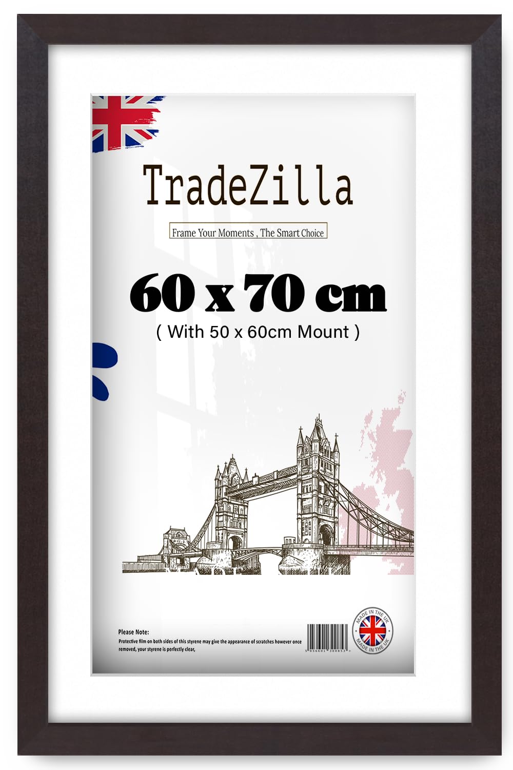 TradeZilla | Modern Mahogany 28 x 24 Inch With (23.62 x 19.68 Inch) White Mount Poster Frame - 600 x 700 mm Engineered Wood | (60 x 70 cm) [ Mahogany ]