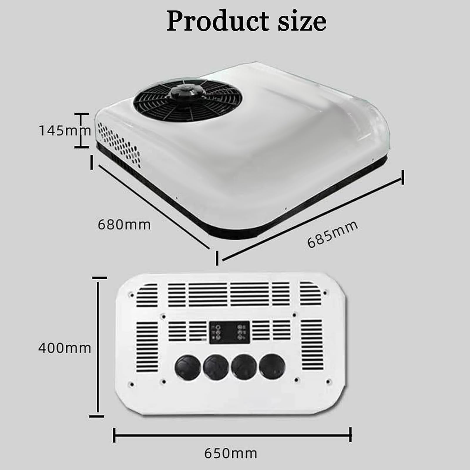 Aire Acondicionado para Techo de Caravana 2 en 1, Aire Acondicionado para camión eléctrico Universal de 12 V con refrigeración y calefacción, Funcionamiento de 8 Horas, para Caravana, camión