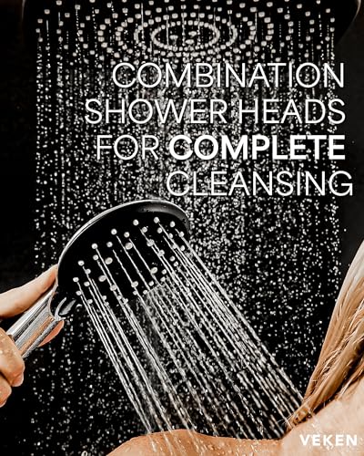 Veken SHC5V205 11.8 Rectangle Inch High Pressure Rain Shower Head -Shower Heads With 6 Modes Handheld Spray Combo- Wide Shower With 70 Inch Hose - Adjustable Dual Showerhead thumb #6