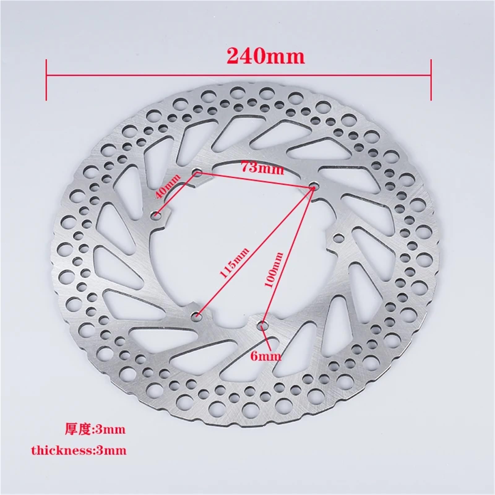 Motocyklowe klocki hamulcowe Tarcze hamulcowe motocyklowe 240 mm pasujące do motocykli Honda CR125R CR250R CRF250R CRF250RX CRF250X CRF450R CRF450RX CRF450X(240mm Rear Disc)