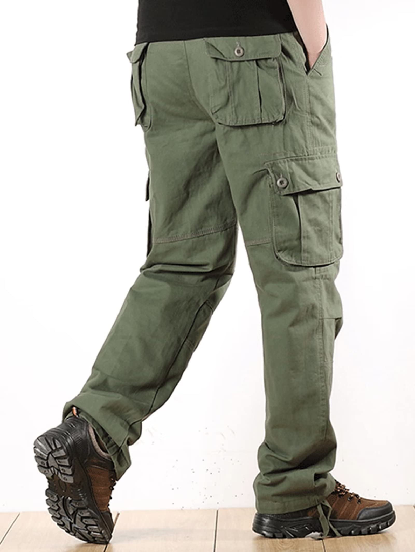 Men's Casual Trousers Lightweight Outdoor Breathable Hiking Trousers Work Pants with Multi Pockets Combat Pants