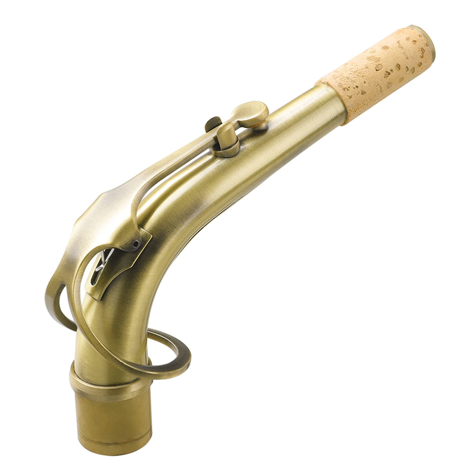 B65 Alto Saxophone Sax Bend Neck Brass E-Flat Alto Sax Elbow 24.5mm Nozzle with Professional Pad Heat-Insulating Sax Replacement Part-POOWE