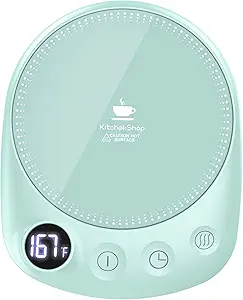 Coffee Mug Warmer - Fastest Heating & Highest Temperature, Coffee Cup Warmer for Desk Auto Shut Off, 4 Temp Settings & 1-12H Timer, Smart Electric Beverage Warmer for Coffee, Tea (Green)