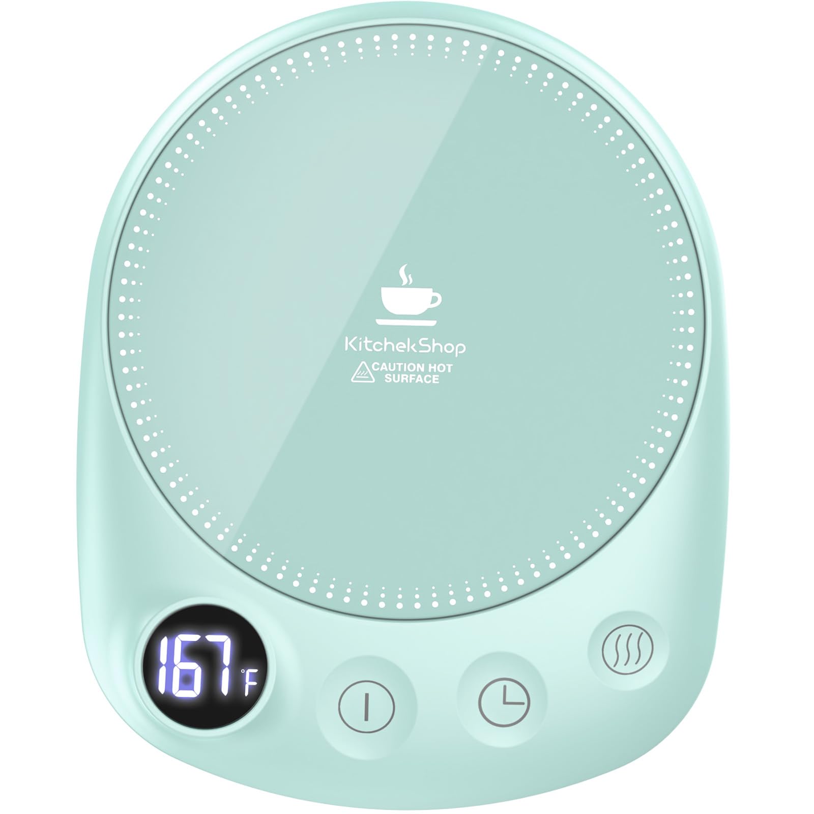 Coffee Mug Warmer - Fastest Heating &amp; Highest Temperature, Coffee Cup Warmer for Desk Auto Shut Off, 4 Temp Settings &amp; 1-12H Timer, Smart Electric Beverage Warmer for Coffee, Tea (Green)