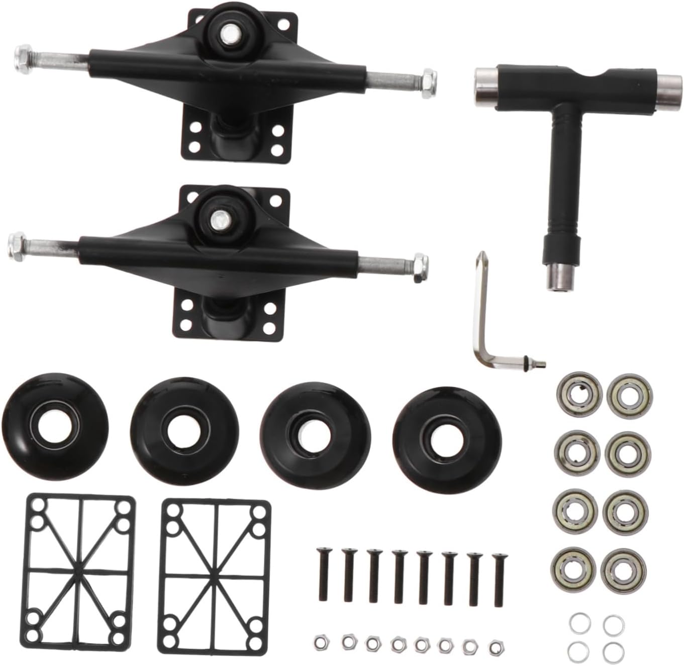 KICHOUSE Skateboard Accessories Set Full Kit Includes Bridge Bearings and Wheels for DIY Skaters