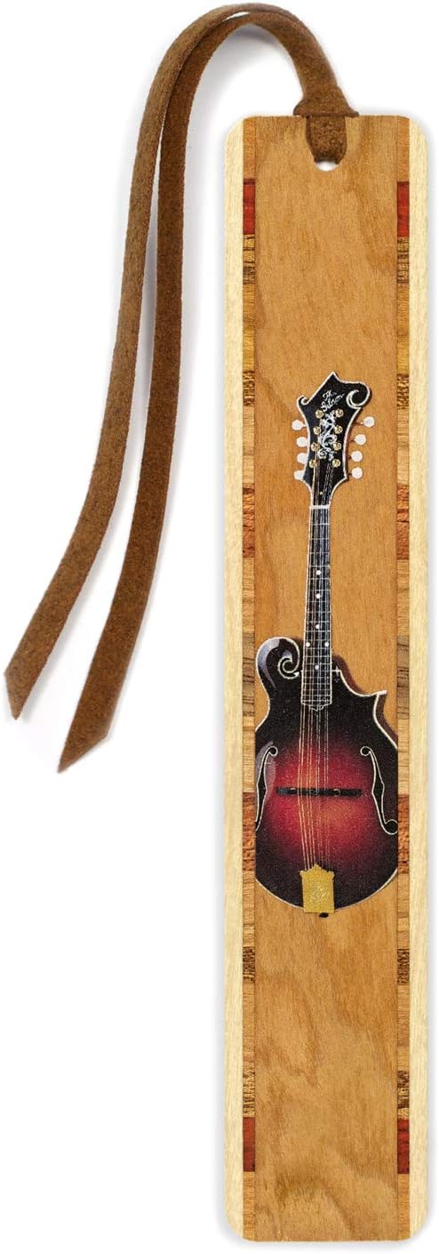 Mandolin - Musical Instrument - Color Wooden Bookmark - Made in USA
