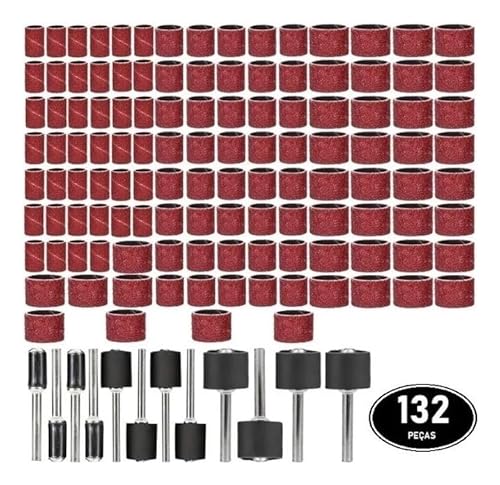 Kit Micro Retifica 132 Peças | Lixas Tubo | Mandril | 1/4 | 1/2 | 3/8 | Furadeira | Parafusadeira El