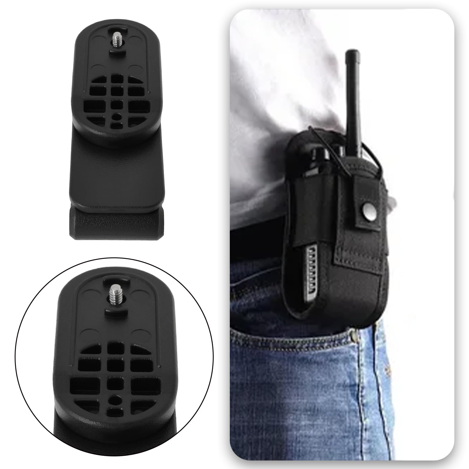 OTOTEC 1PC Intercom Swivel Belt Clip Compatible with Motorola MotoTRBO SL300 SL3500e PMLN7128A 69.9x23.8mm Radio Swivel Belt Attachment Black - Image 2