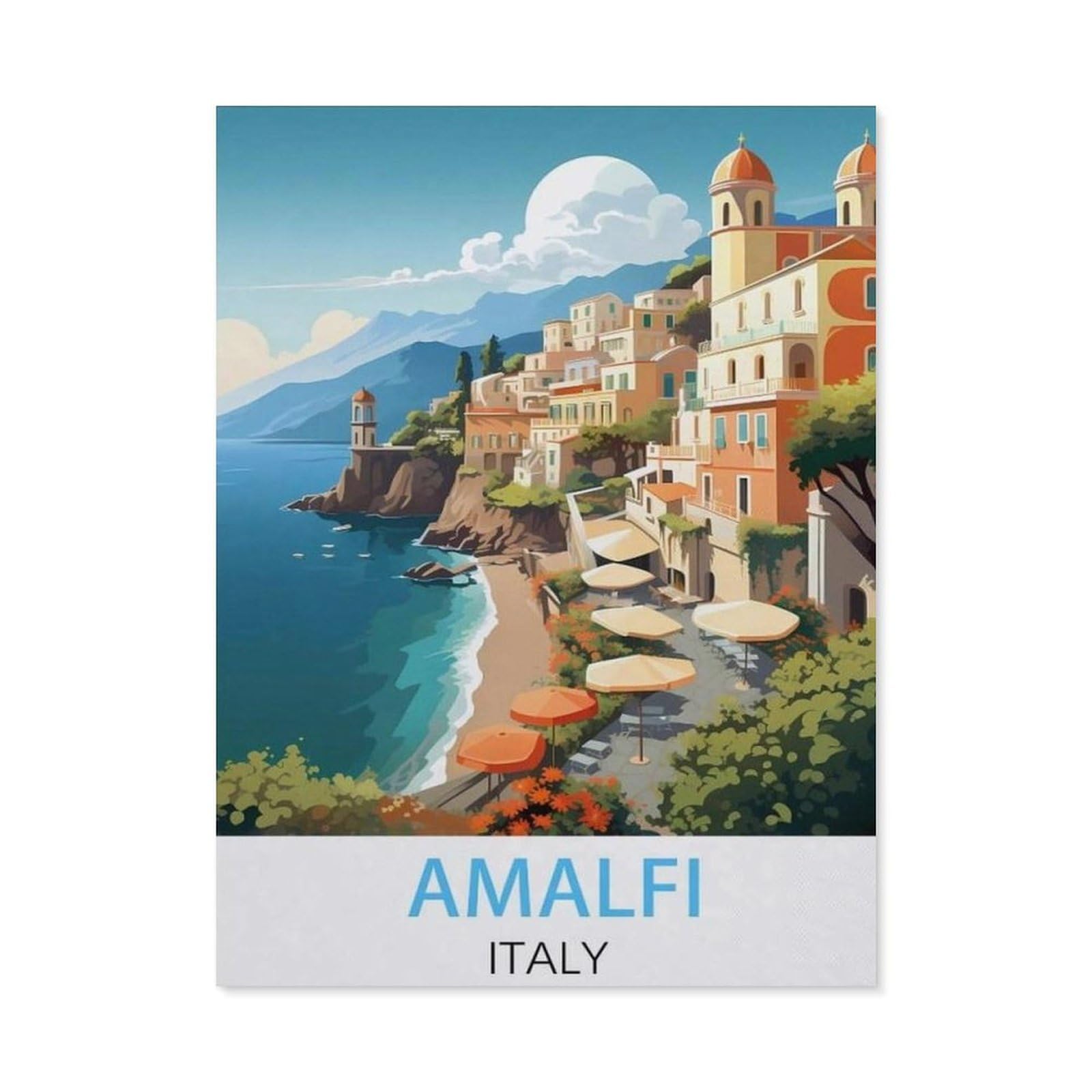 BEAYODKP 5D DIY Diamond Painting kit，Italy Amalfi（50x60cm）