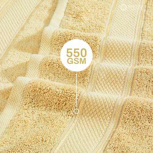 Image of BOUTIQUE LIVING Luxe Loom 100% Cotton 550 GSM Light Yellow Hand Towels - Pack of 2