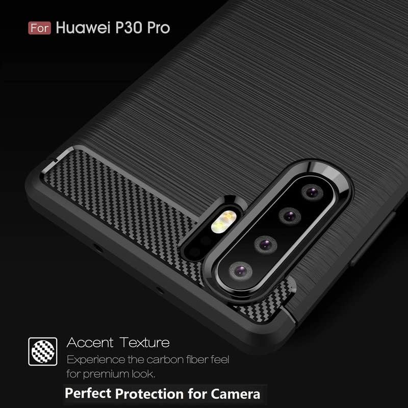 Image of Hybrid Carbon Fiber Back Case for Huawei P30 Pro (Black)