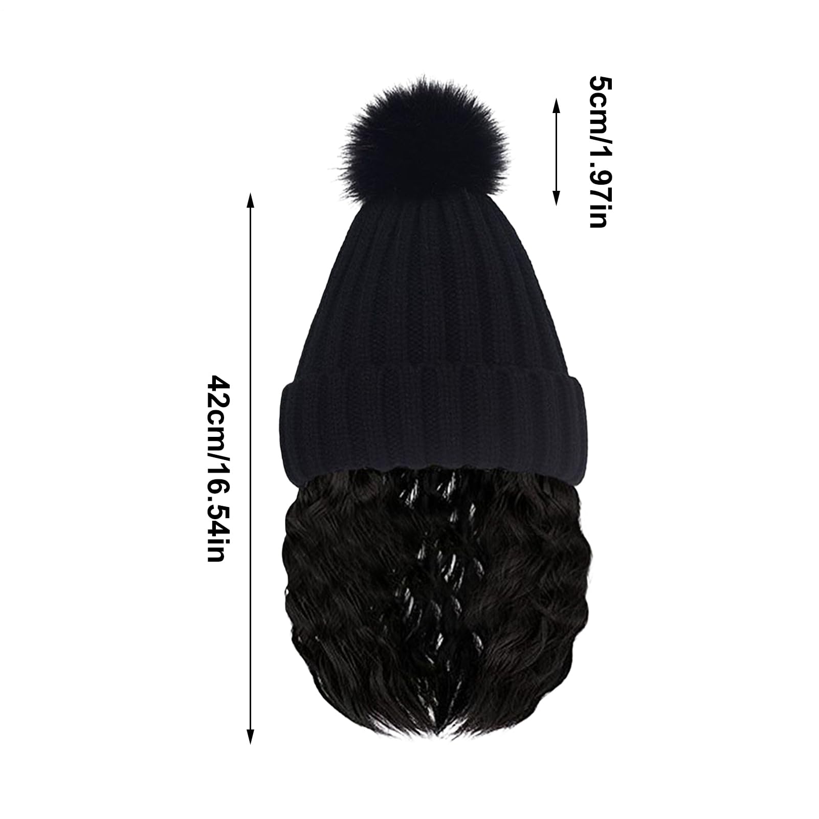 Berretto con capelli legati per donne, cappello lavorato a maglia con parrucca integrata, morbidezza traspirante senza bordi, accessorio invernale per il tempo libero e il viaggio quotidiano