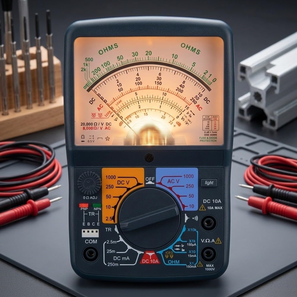 Pointer Multimeter with Light for Low Visibility
