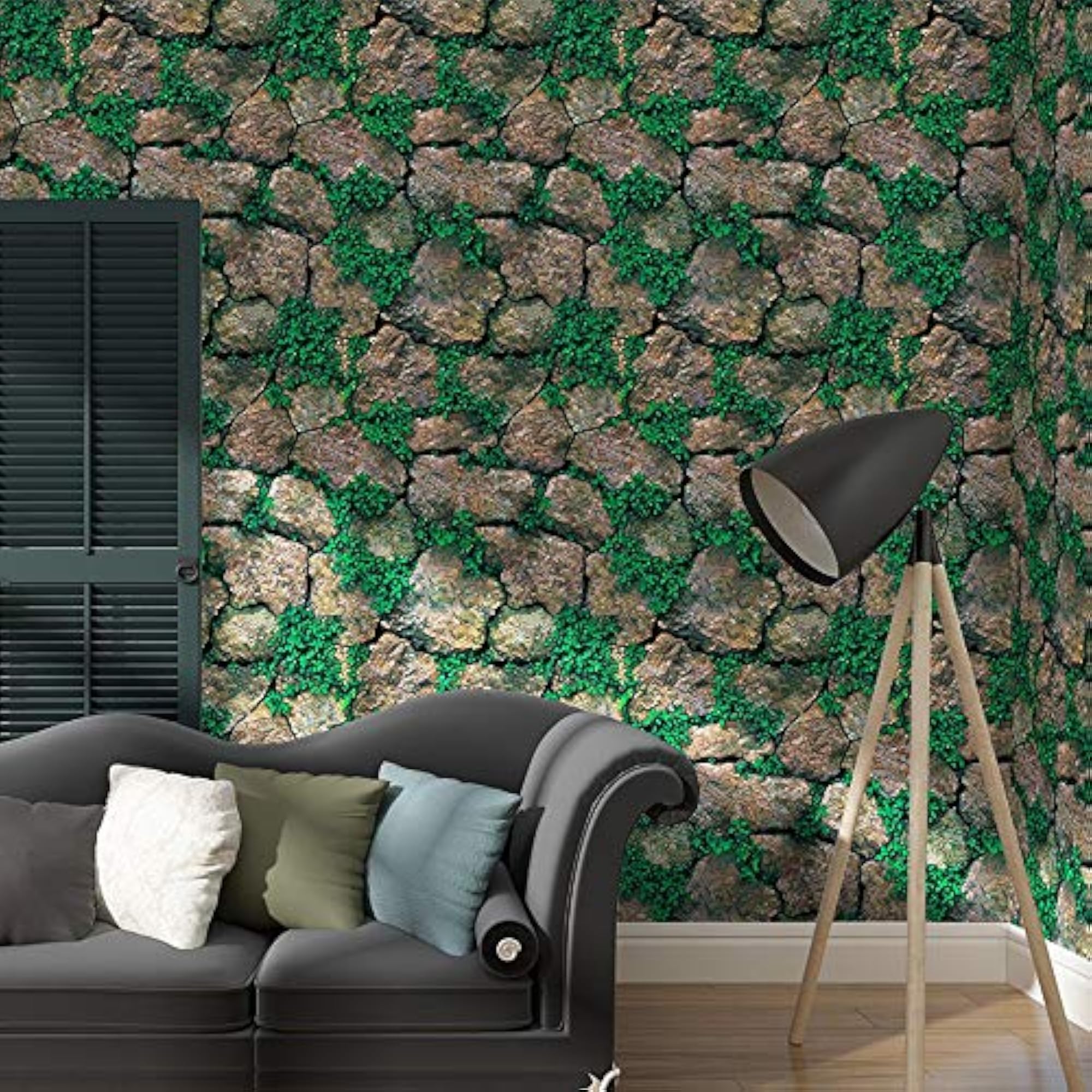 PVC Vinyl Self Adhesive Paste Stone Wall Stickers