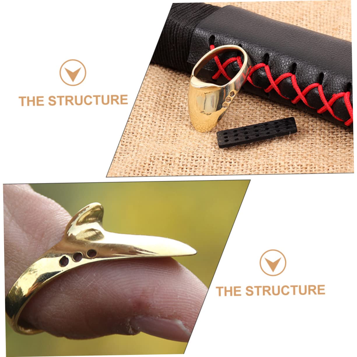 KICHOUSE Convenient Archery Ring Portable Brass Wrench Archery Finger Ring Youth Release Hunting Supply