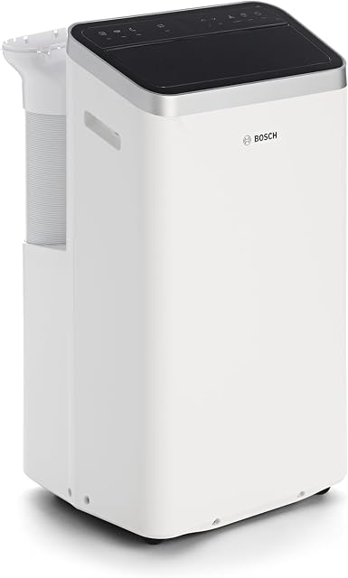 Bosch Cool 4000 Portable AC - 3-in-1: Air Conditioner, Dehumidifier, Fan - 2,6 kW for Rooms of up to 35m² - With Auto Mode, Silent Mode & Sleep Mode (48 db (A)) [Energy class A+]