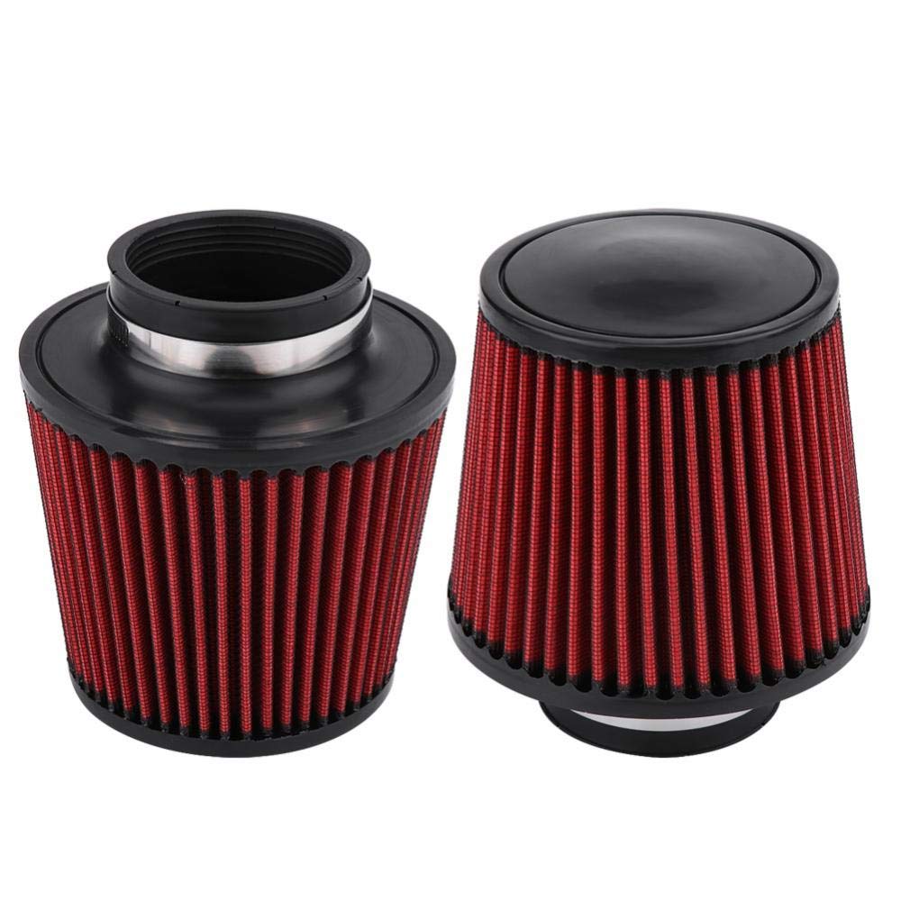 Ymiko Filtre à Air, universel de voiture prise d'air d'admission à haut débit filtre à air à cône rond nettoyant filtre à Air de moteur à pince(76mm)