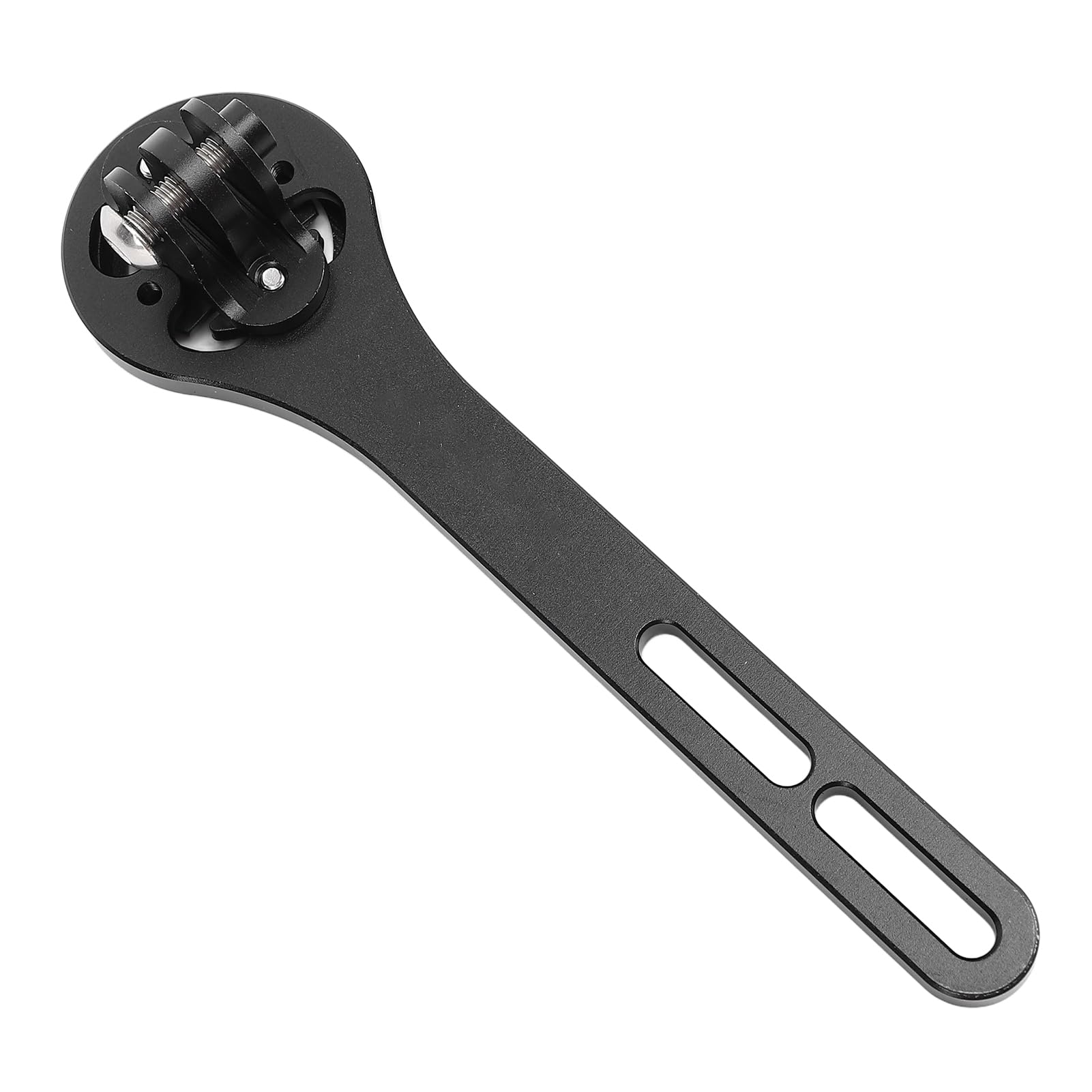 Aluminum Alloy Front Handlebar Mount, High Stability Cycling Computer Mount with Convenient Installation for Riding, Equipped with Camera Mount for Recording