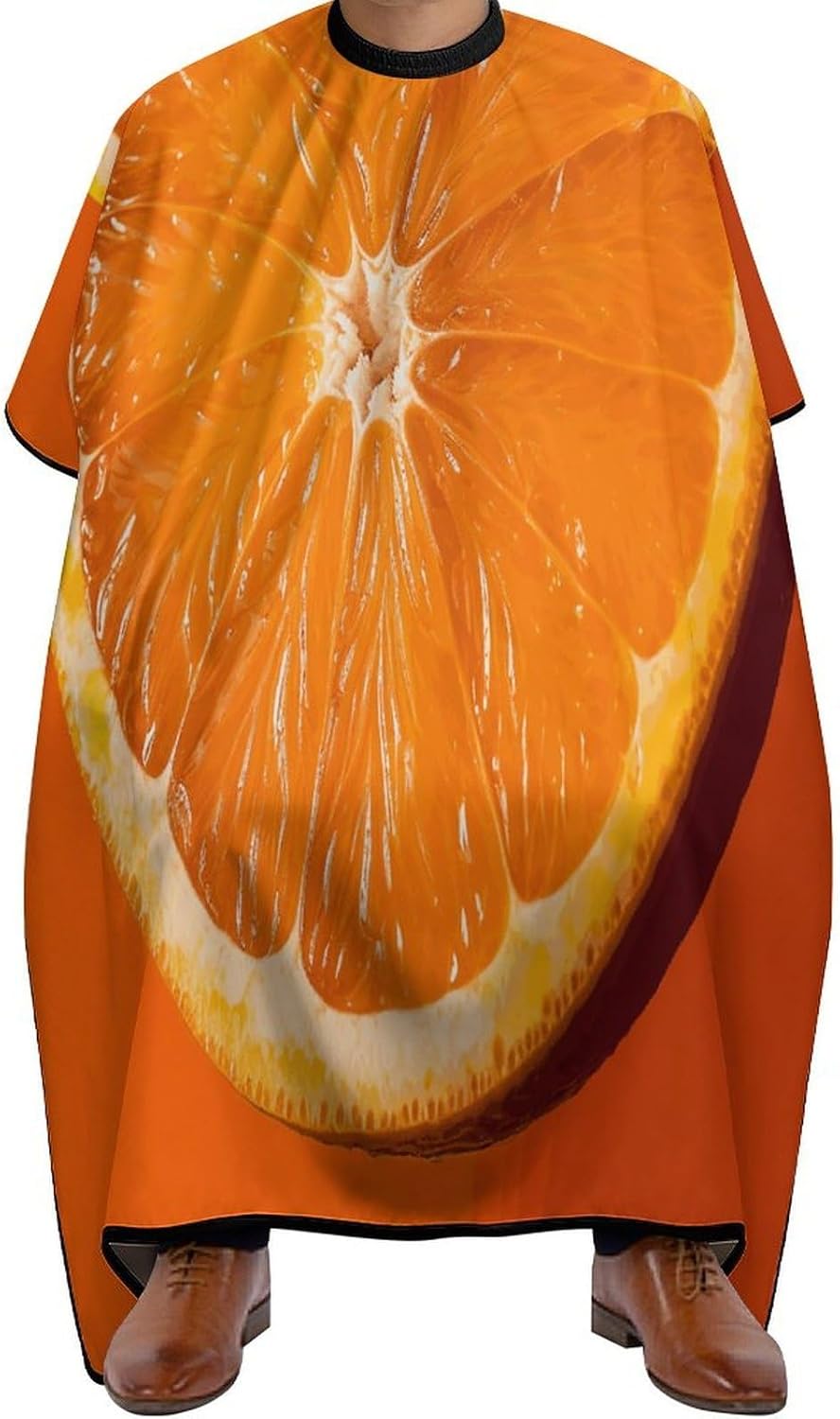 Orange Slice Apron for Women Men,Barber Cape with Adjustable Snap Closure,Hair Cutting Cape,66.9 X 56.7 Inches for Hair Dye, Comb-out, Styling, Shampoo