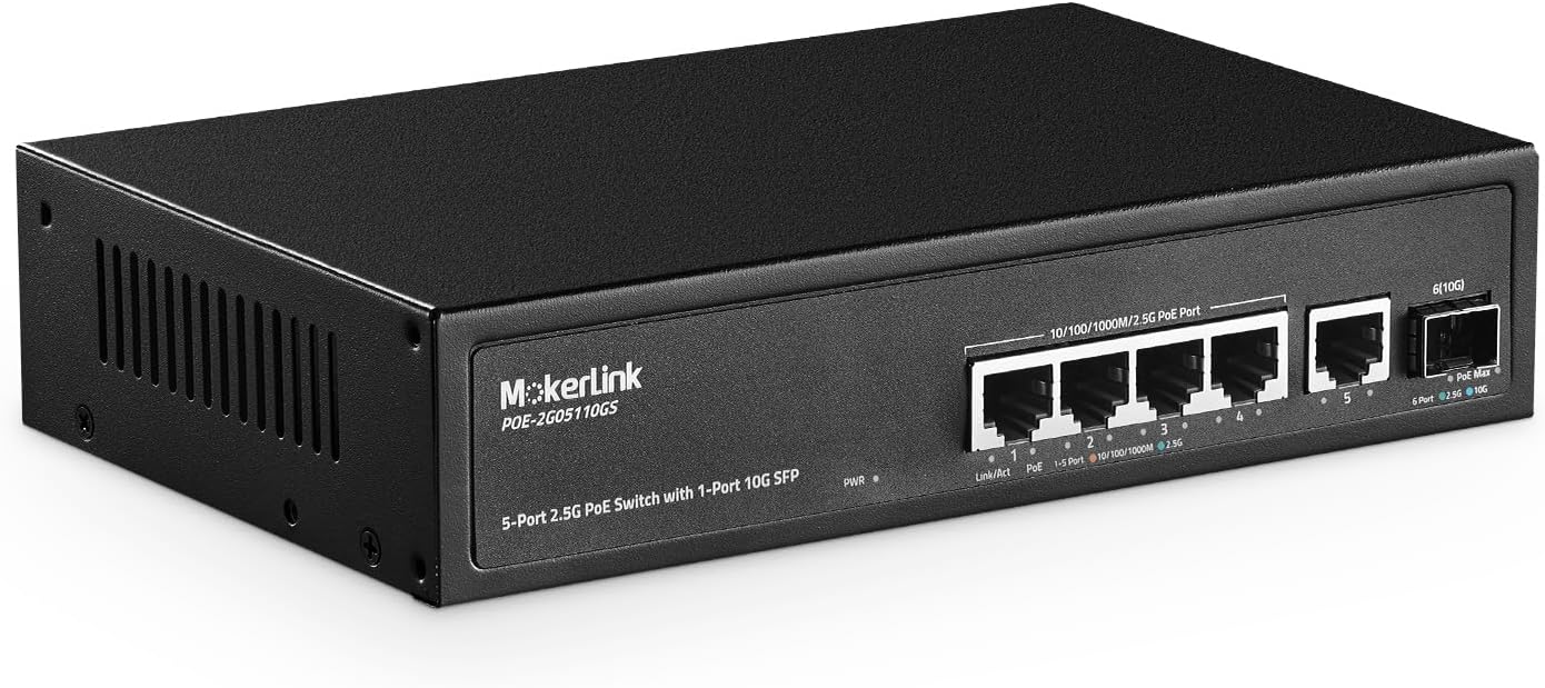 10gb Switch MokerLink 11 Port Gigabit PoE Switch With 8 PoE Port, 2 Gigabit  Uplink, 1 SFP Port, 120W AI Detection, Qos, Fanless Metal Plug & Play  Unmanaged Network Switch Price In