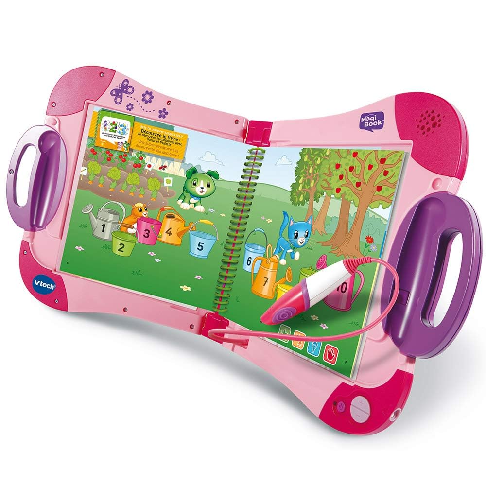 VTech MagiBook Starter Pack Rose, Lecteur Interactif de Livres Éducatifs, Système d'apprentissage Tactile, Cadeau Enfant 2-8 Ans