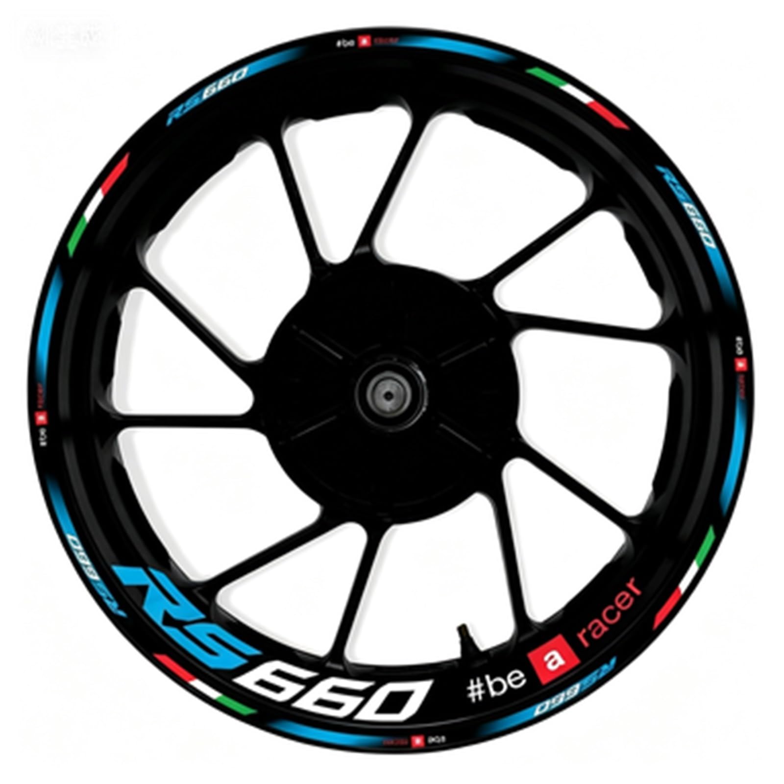 Motorcycle 17 Inch Front and Rear Wheel Hub Sticker Reflective Rim Stickers Decal for Aprilia RS660 RS 660 Motorbike(Color3)