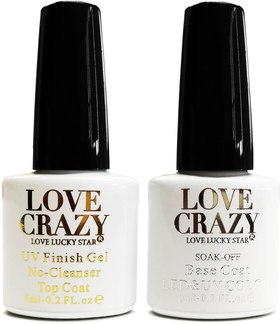 LOVECRAZY® Esmaltes de Gel Semipermanente para Uñas, Paquete de 60 Colores, Base Coat y Top Coat, Lámpara Secador de UV/LED