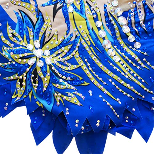 Liuhuo Rhythmic Leotards Dress Blue Girls Children Artistic Gymnastic Maxi Belly Performance Ballroom Ballet Leotards #TOP4