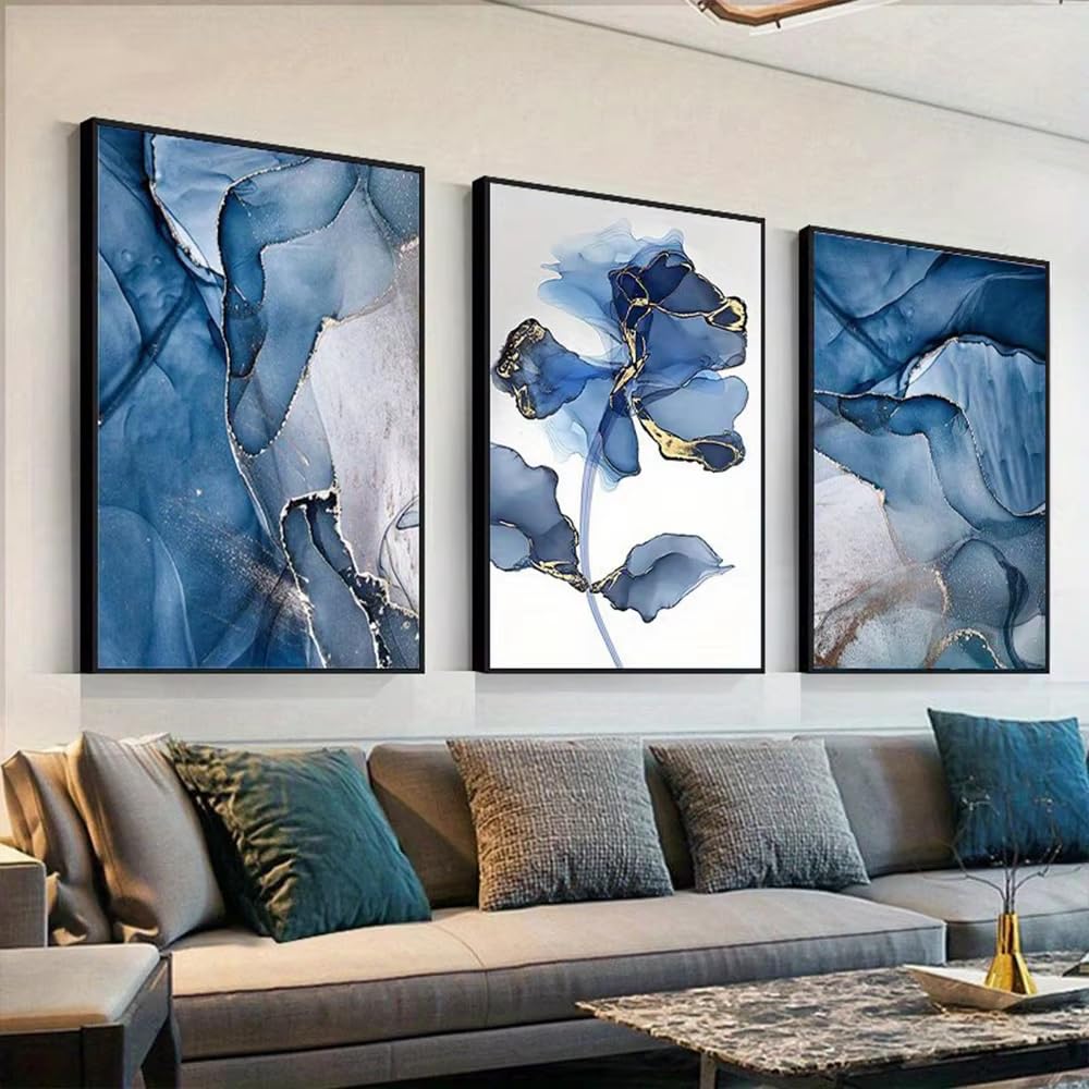 DFZEWKI Flowers Canvas Painting Wall Decorative Pictures for Living Room Poster Print(30x40cm(12x16in) x3/No frame)