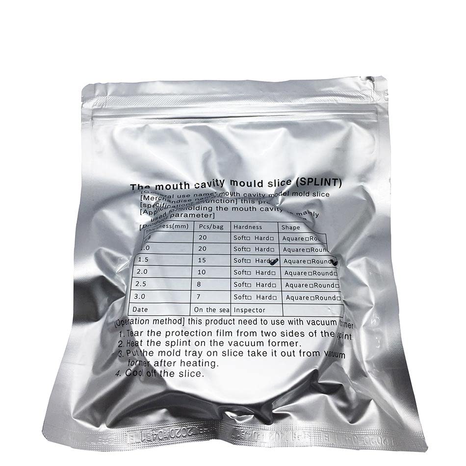 Lab Orthodontic Splint Retainer Slice Vacuum Forming Sheet Round Hard/Soft 0.8/1.0/1.5mm Splint Thermoforming Material (1.0mm Hard)
