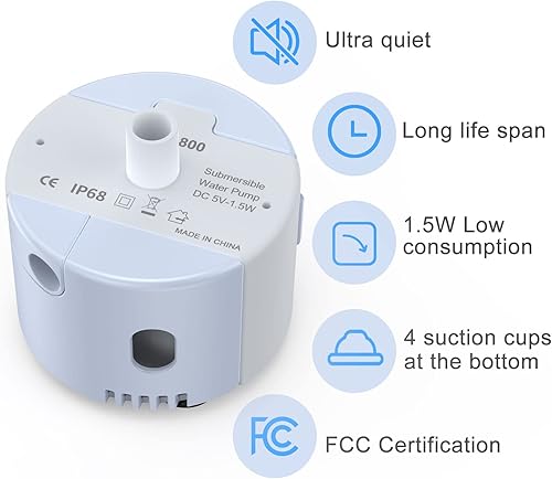 Miniatura 3 de Bomba de repuesto para fuente de agua de acero inoxidable para gatos