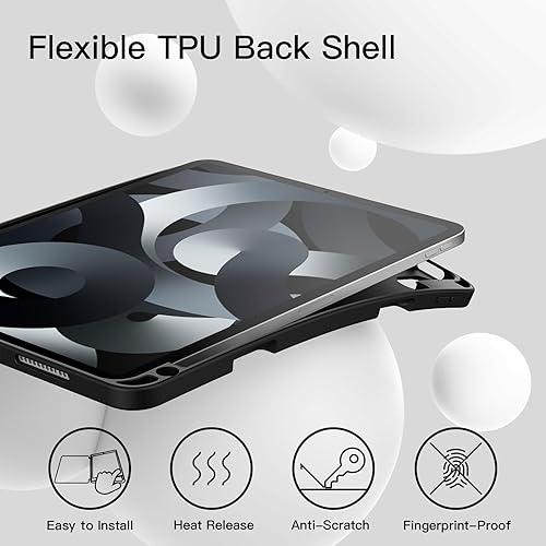 Miniatura 3 de JETech Funda para iPad Air de 11 pulgadas M3M2 (20252024), iPad Air 54 (20222020 54 generación de 10.9 pulgadas) con soporte para lápices, funda