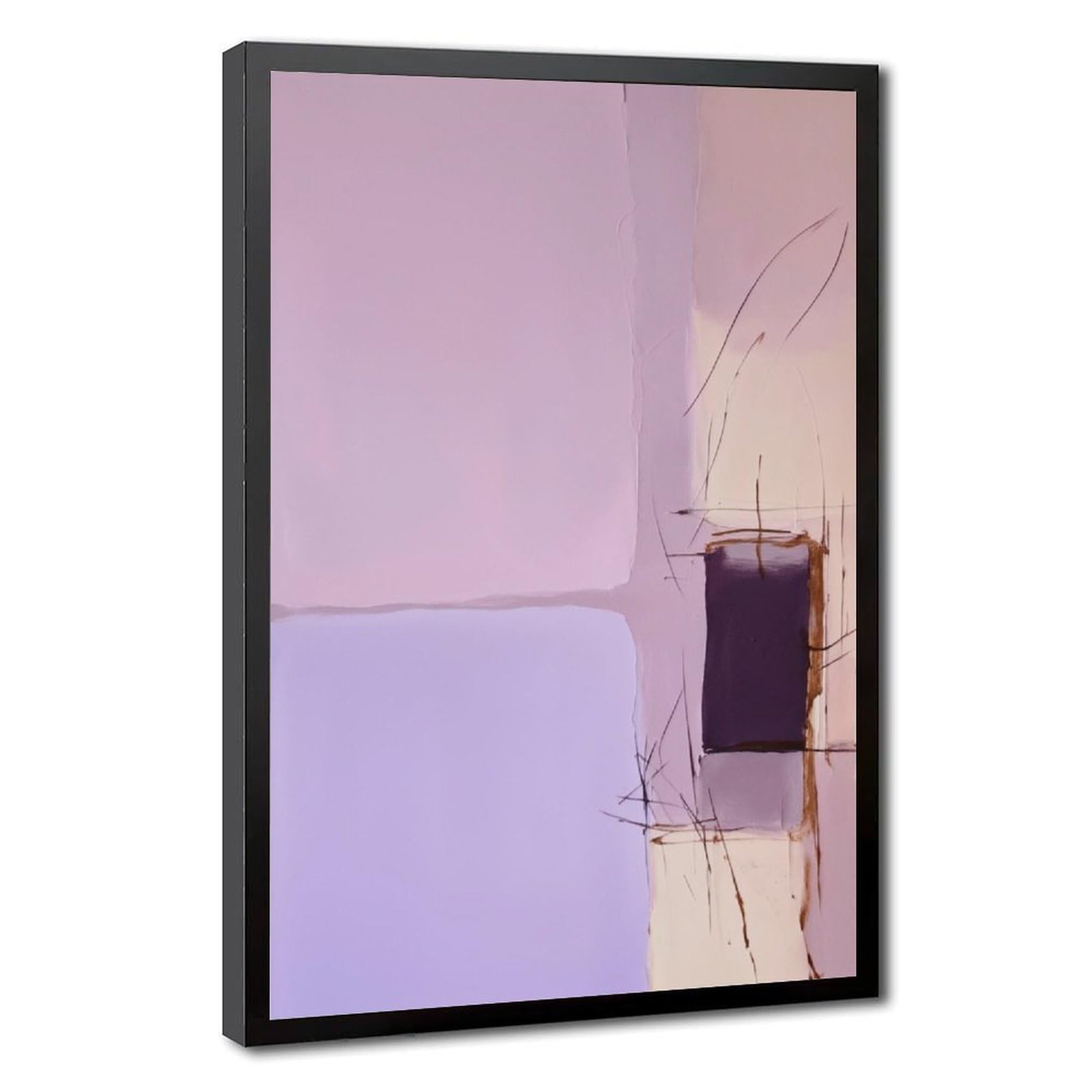 Zguols Blush Peach Terracotta Abstract And Minimalist Poster Canvas Poster Bedroom Decor Sports Landscape Office Room Decor Gift Black Frame 20" L X 30" W