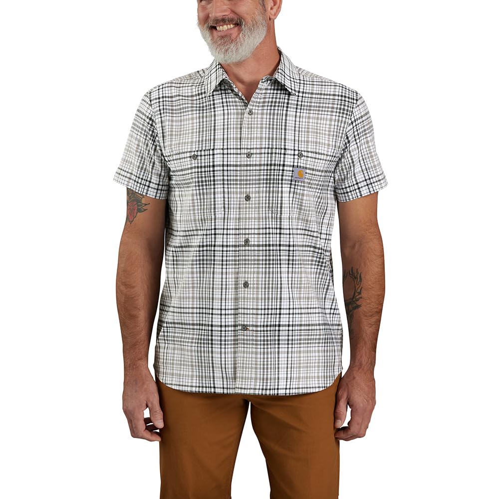 Carhartt Men's 106139 Rugged Flex® Relaxed Fit Lightweight Short-Sleeve, Asphalt, S