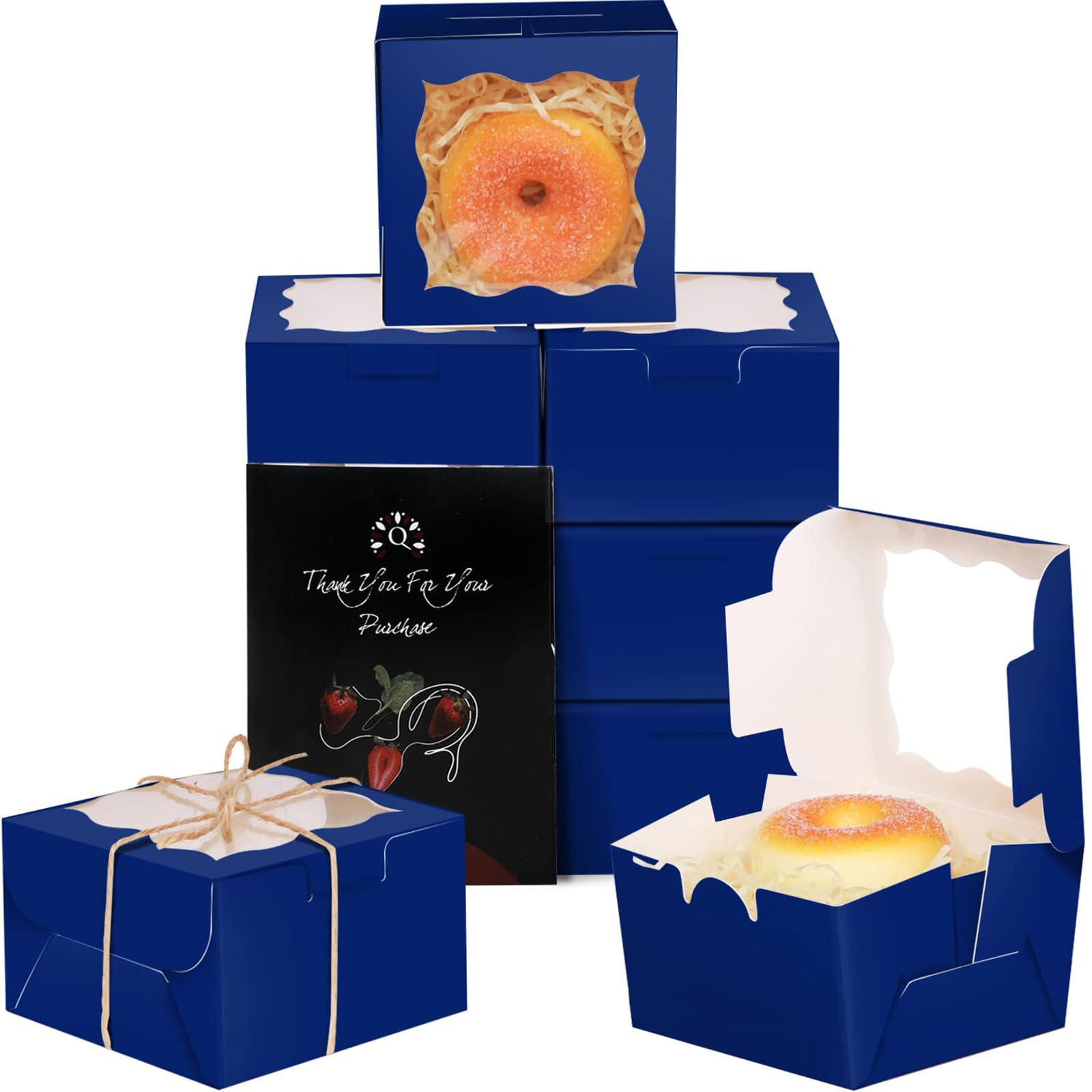 Kit 100 Caixas Padaria Kraft 10x10x6cm - Janela Transparente | Ideal Doces E Presentes