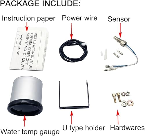 Miniatura 6 de Medidor de temperatura del agua de 2.047 in, 7 colores teñidos, medidor de temperatura de 2 "-116 pulgadas, 100-300  Fahrenheit, incluye rosca