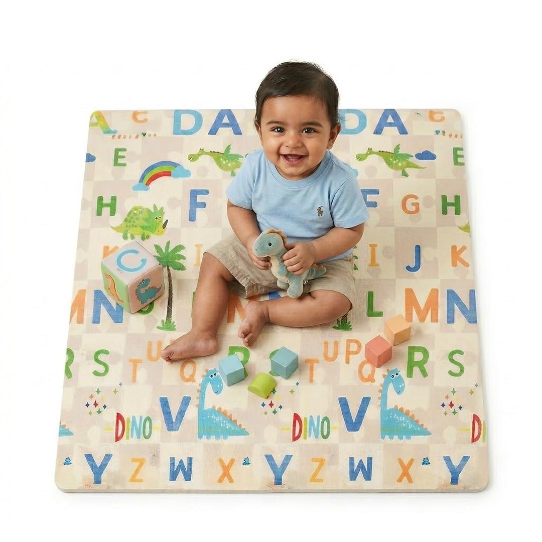 Slovic Baby Mats for Floor [180 x 150 CM] | Waterproof 6 MM Thickness Baby Play Mat for 0 to 2 Years | Foldable & Portable Floor Mat for Kids Playing-image-48