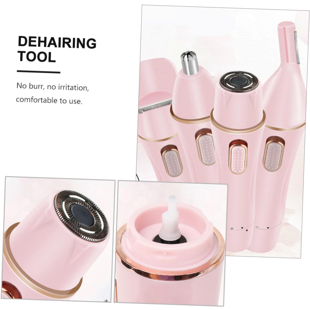 2sets Rasoio Multifunzionale Usb Per Donne Epilatore Portatile e Ricaricabile Per Corpo e Sopracciglia Rosa