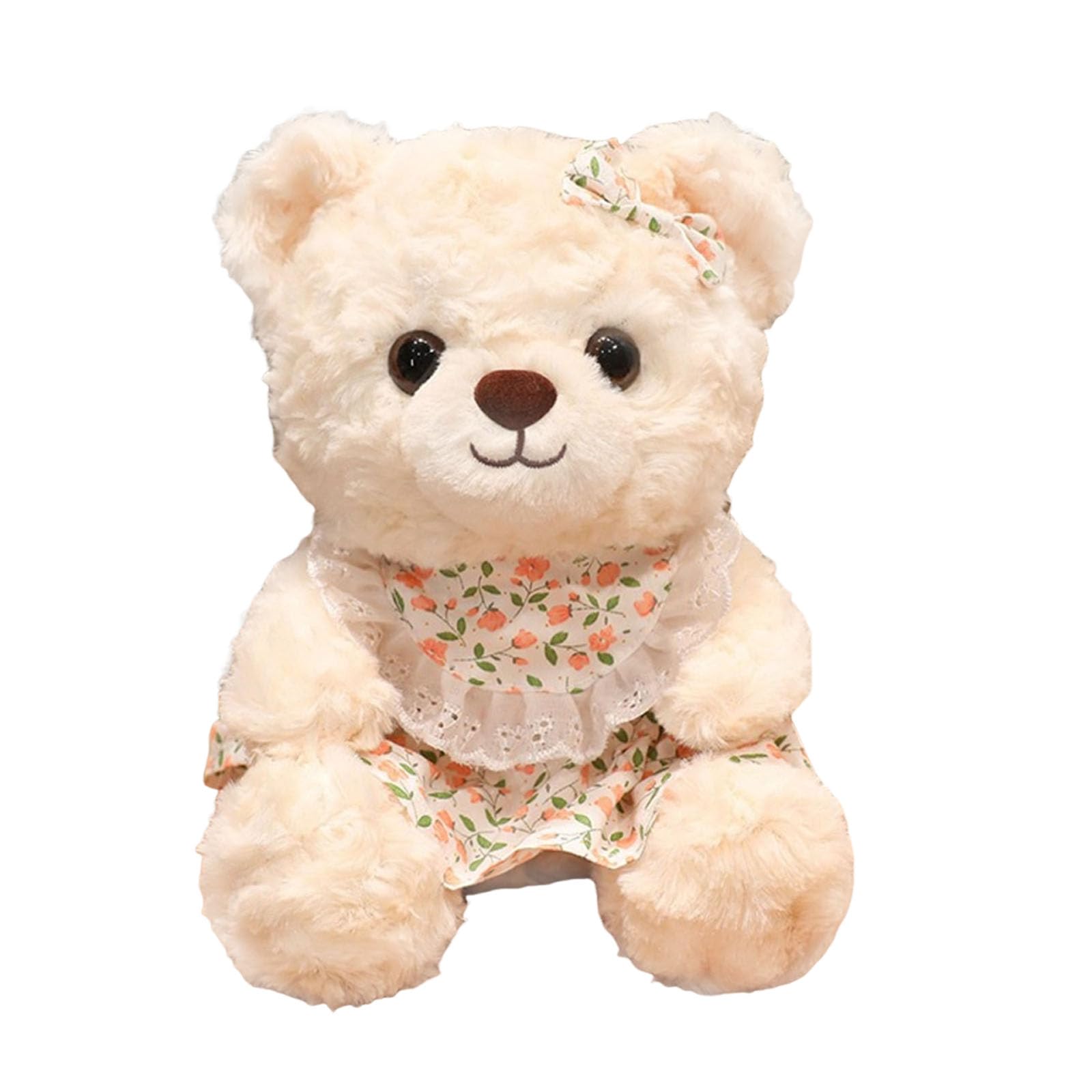JORCEDI Cute Teddy Bear Stuffed Animal, Soft Fluffy Plush Bear, Great for Nursery Decor & Gifting. (white-A,21CM)