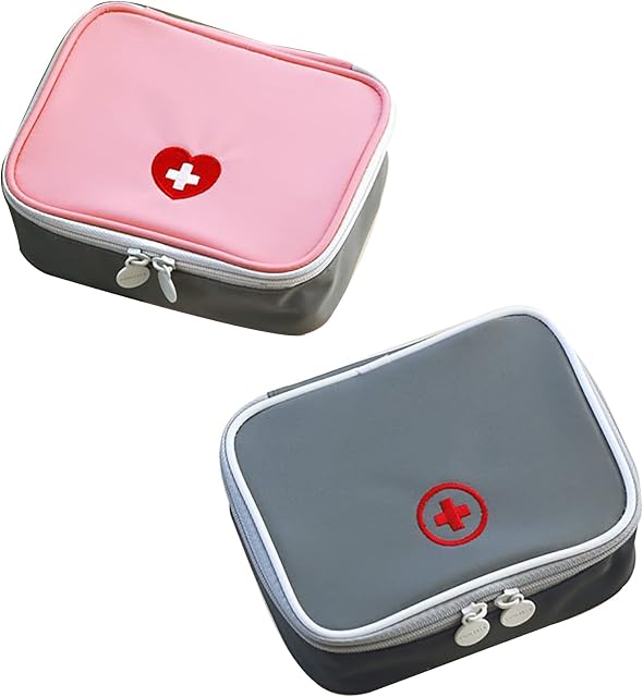 Sac de voyage Premiers soins, petit kit de survie Premiers secours Sac vide pour la maison Outdoor Travel Camping Randonnée Backpacking Vehicle, Mini Sac de rangement de l'organisateur médical vide paquet de 2