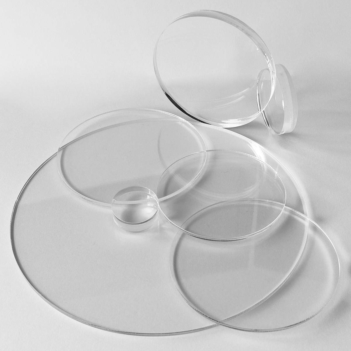 Acrylglas 2-20mm GS PMMA Transparent Glasklar Kreise Laserschnitt laser polierte Kante Größe Wählbar (20 mm, 450 mm Durchmesser)