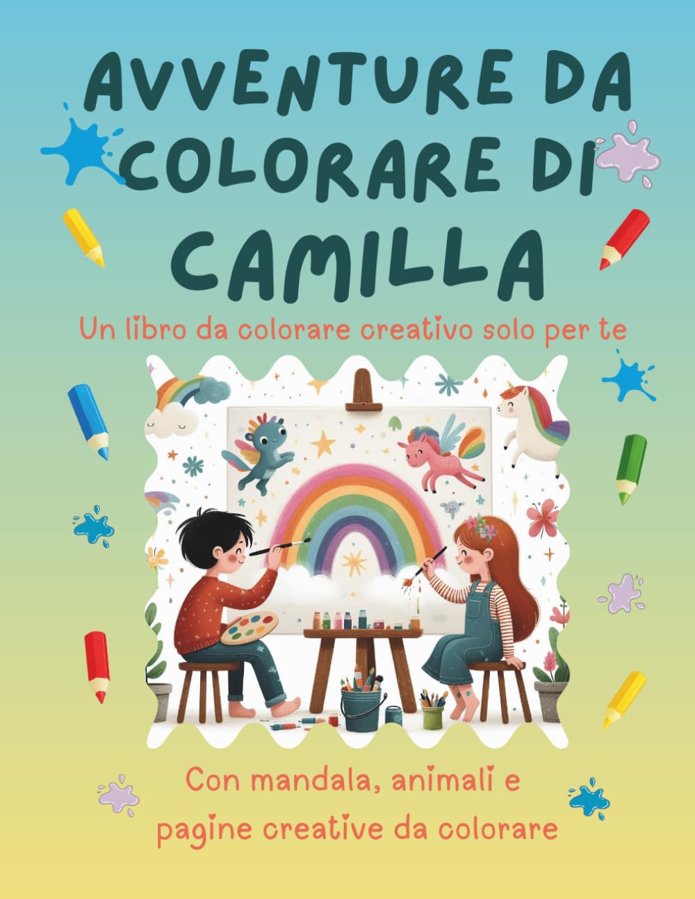 Avventure da colorare di Camilla – libro da colorare personalizzato: Libro per bambini con animali, natura, mandala e pagine interattive | 32 pagine ... (Avventure da colorare personalizzate)