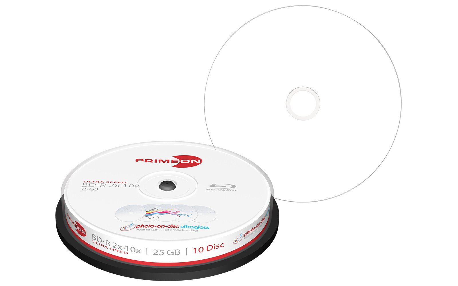 Primeon DVD-R, BD-R, CD-R BD-R Vierge (10 disques) 25 GB Blanc.