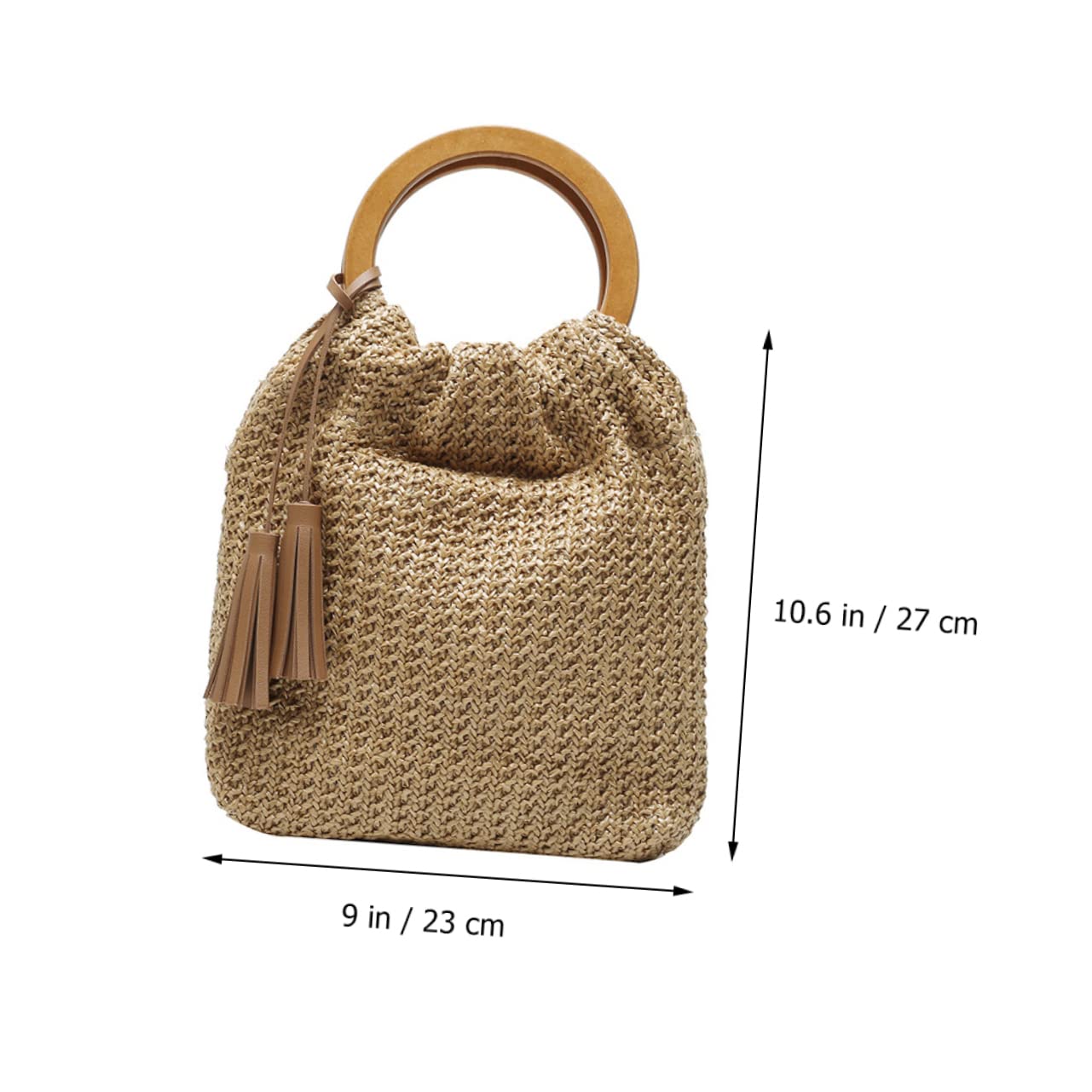 GALPADA Bolso De Playa De Verano Madera Maciza Bolso De Paja Trenzada Para Mujer Playa o Paseos