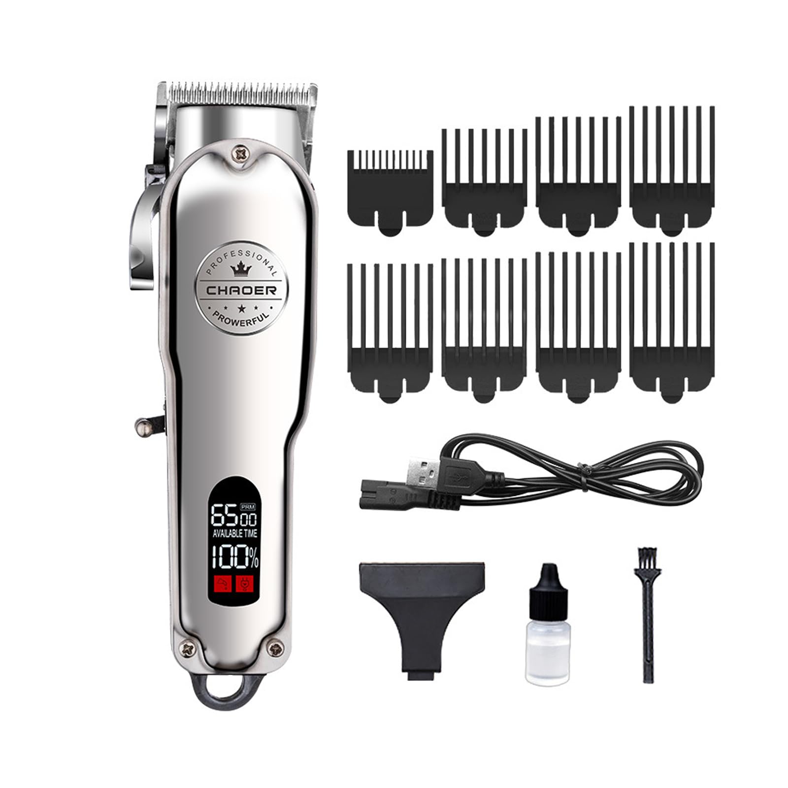 eanmoda Dog Clippers Professional for Thick hai Professional Dog & Cat Clippers for Thick Hair - Stainless Steel Blade, LED Display Cordless Grooming Kit for Small & Large Pets