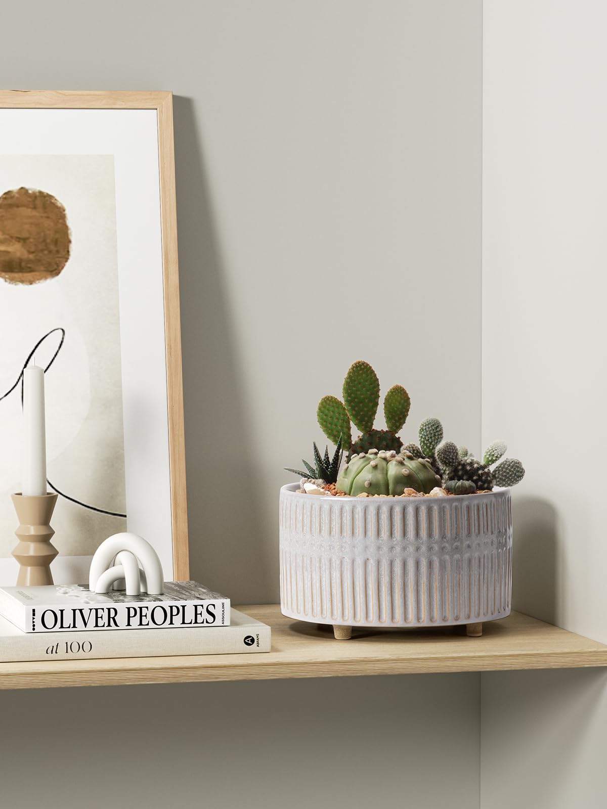 Snapklik.com : LE TAUCI Succulent Pots, 6.5+8 Inch Ceramic Indoor Plant Pot