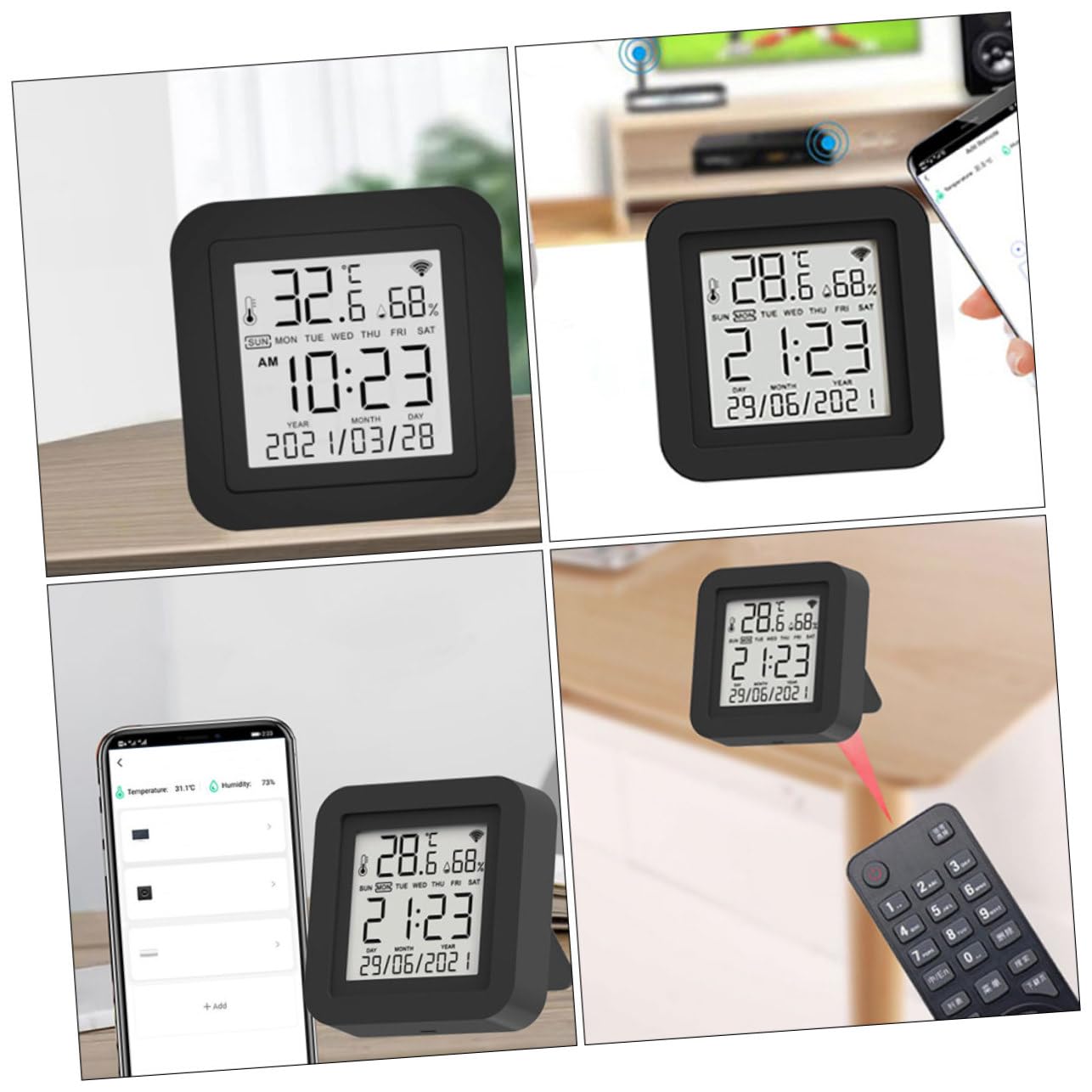 Angoily Medidor Higrómetro Digital Sensor De Temperatura y Humedad Para Habitaciones Oficina