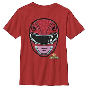 Amazon.com: Boy's Power Rangers Red Ranger Helmet T-Shirt